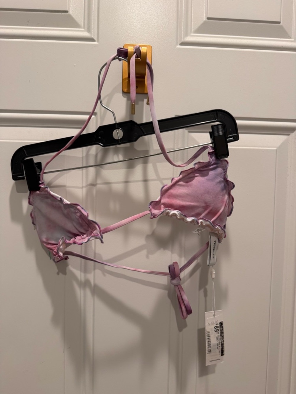 Tigerlily brand tie-dye ruffle triangle bikini XS